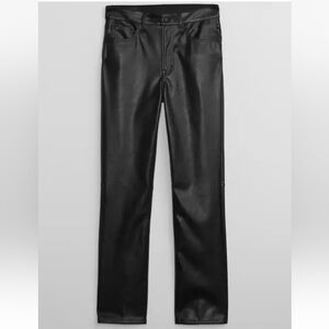 Gap Women's Size 24/00 High Rise Vintage Slim Leather Pants, Black
